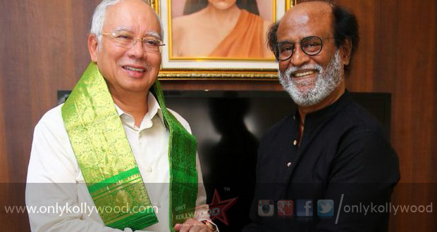 Malaysian Prime Minister Najib Razak calls on Rajinikanth at his residence